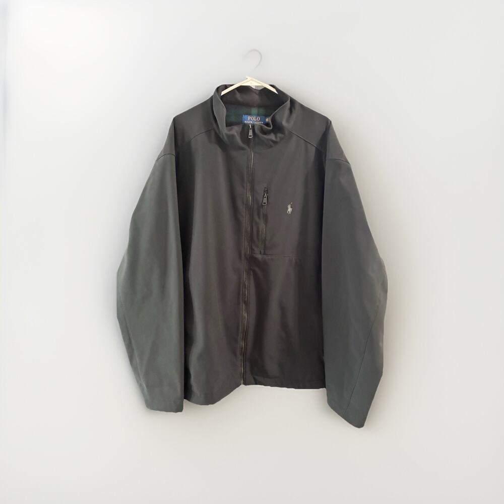 Polo Ralph Lauren Softshell Jacket Black Fleece Plaid Lining Mens Sz 3XB
